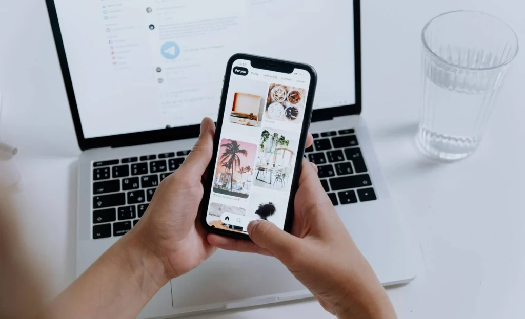 Social media app on smartphone