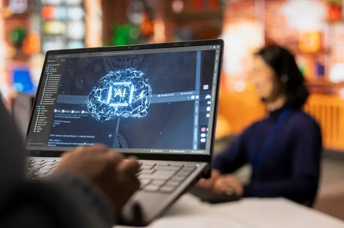 artificial intelligence dashboard on laptop screen