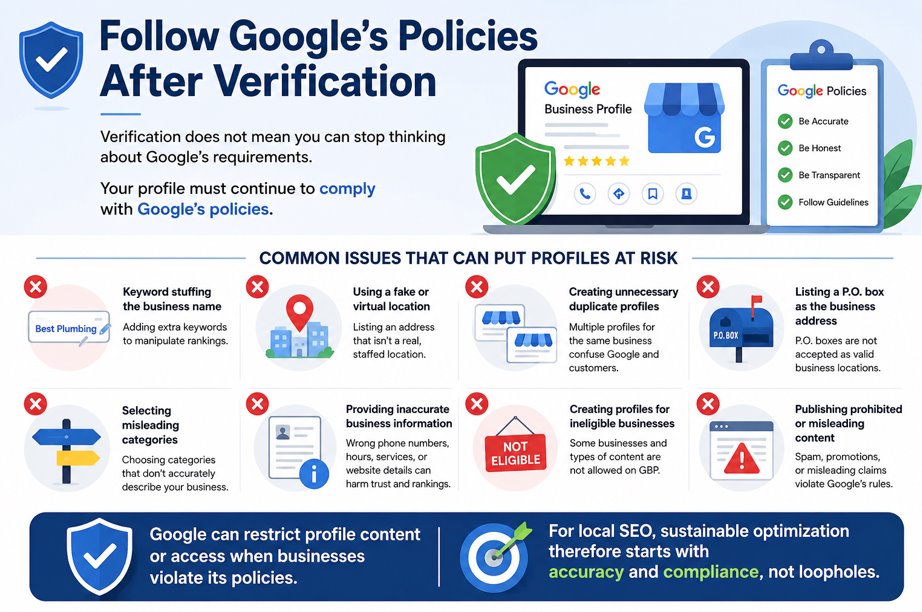 Follow Google's Policies After Verification